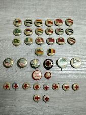Vintage Lapel Pins - Lot of 38 - Country Flag, Red Cross -  picture
