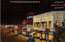 Juarez Mexico - Juarez Avenue by Night Old Mexico Vintage Postcard Unposted picture