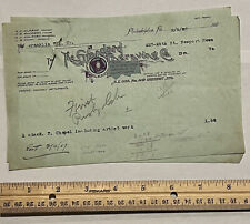 1907 THE STANDARD ENGRAVING COMPANY PHILADELPHIA RECEIPTS STAPLED BY NAIL picture