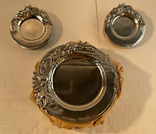 Hacienda Real Authentic Pewter Plates Lot of 16 Polished 9 and 6 Inch  picture