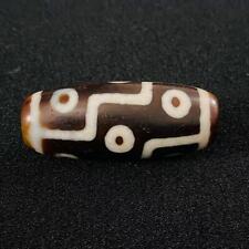 Ancient Tibetan & Tasso Nine Eyed Dzi Bead Authentic Amulet Pendant Necklace picture