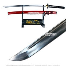 Musashi Handmade Folded Steel Damascus Katana Samurai Sword Differential Harden picture