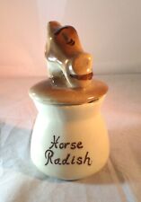 Vintage DeForest Pixieware Horseradish Condiment Jar w/Horse Head Lid FAST SHIP picture