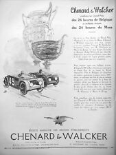 1925 CHENARD & WALKER PRESS ADVERTISEMENT 24 HOURS OF MAN AND BELGIUM picture