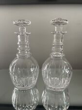 2 Elegant Vintage Crystal Wine Decanters With Stoppers picture