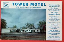 ROUTE 66~ TOWER MOTEL ~ ALBUQUERQUE, NEW MEXICO ~ chrome postcard ~ 1950s picture