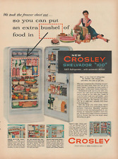 1955 Crosley Shelvador 100 Refrigerator You Can Put Extra Bushel Food Print Ad picture