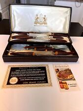 VTG George Wood & Sons Lion Sheffield England Cutlery Set 14 Pieces Stainless picture