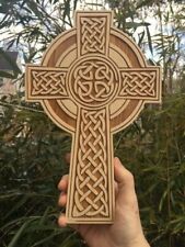 Celtic Cross, Solid Wood, 12 Inch Tall, Double Sided picture