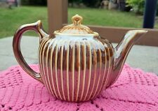 Vintage Fraunfelter Ohio Royal Rochester Lusterware Brown Striped Tea Pot picture