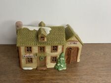 Vintage Colonial America Ceramic Blacksmith & Stable Lighted Christmas Village picture