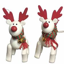 Vintage 1987 Avon Gift Collection Belvedere The Christmas Reindeer Ornament Pair picture