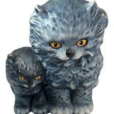Goebel Grey Persian Momma Cat Baby Kitten Figurine Hand Painted W Germany 1975 picture