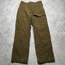 Vintage 1950s Canadian Military Wool Pants Men 30x28 Green Korean War Heavy Army picture