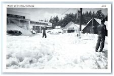 Winter At Crestline California CA, Union Oil Dealer Murphy's Dancing Postcard picture