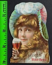 Vintage 1890s Hires Root Beer Rootbeer Diecut Victorian Girl Trade Card picture