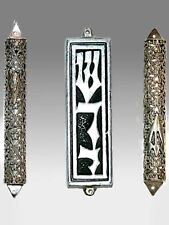 2 Gorgeous Vintage Sterling Mezuzah’s w/ Scrolls By N. Nadav + a Third picture