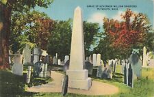 Plymouth MA Massachusetts, Governor William Bradford Grave, Vintage Postcard picture