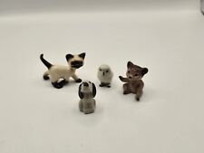 Vintage Hagen Renaker Miniature Mini Figurines Set of 4 Bear, Cat, Dog, Owl picture