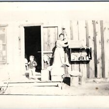 c1910s Parma, ID Mother Child House RPPC Cute Little Boy Photo Miscut Stamp A213 picture