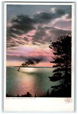 c1920's Sunset Scene From Mackinac Island Michigan MI Unposted Vintage Postcard picture