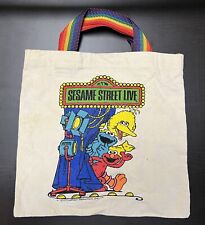 VTG 80-90s Sesame Street Live Canvas Bag: Big Bird, Cookie Monster, Elmo CTW picture
