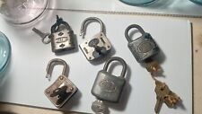 Vintage Antique Padlocks, Lot of 5 All Of Them Different, All Of Them Have Keys picture
