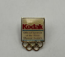 Kodak Official Sponsor 1988 Olympic Games Gold Tone Vintage Lapel Hat Pin EUC picture