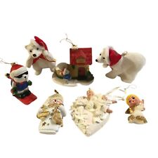 Christmas Ornaments Bundle of 7 Bears Angels Snowman   picture