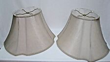 Pair Beige Vintage Lamp Shade Fringe 19