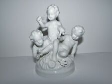 Vintage German White Monochrome Porcelain Figurine 3 Cherubs 898 picture