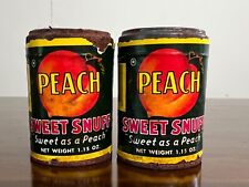 Vintage Peach Sweet Snuff Tin Paper Label Embossed Never Opened 1.15 Oz picture