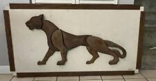 MCM Witco Sealock Wood Panther Cat XL Wall Art Sculpture Tiger Mid Century Tiki picture