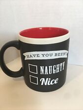HAVE YOU BEEN NAUGHTY or NICE?Black Chalkboard Oversize 20oz Coffee Tea Mug GIFT picture