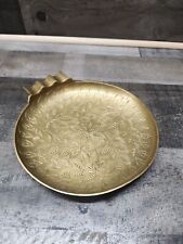 Vintage Brass Round Engraved Ashtray 7 Inch. India picture