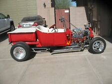 1923 ford t bucket roadster, red and white, original steel bucket, 350 chev picture