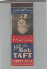 Matchbook Cover Political Vote Republican Vote For Bob Taft President picture