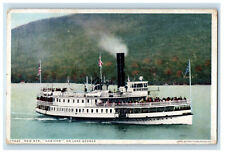 1914 New Steamer Horicon Lake George NY Albany NY Term'l RPO Phostint Postcard picture