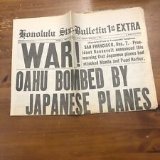 Honolulu Star-Bulletin Newspaper Dec 7 1941 1st 2nd 3rd Extras Reprint Edition + picture