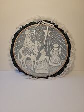 Christmas Nativity Scene 3 Kings Handmade Stretched Embroidery Hoop Wall Hanging picture