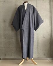 EM005: Vintage Japanese Men's Kimono. Silk. Mawata Tsumugi. Length 143cm/56.2