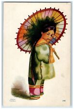 c1905 Chinawoman China Art Umbrella White City Unposted Antique Postcard picture