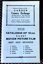 GARDEN CAMERA EXCHANGE NEW YORK 1938 CATALOG OF 16MM SILENT MOTION PICTURE FILM picture