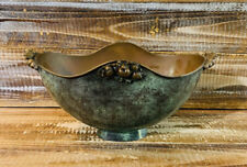 Vintage Copper Metal Centerpiece Planter Bowl Made in Italy picture