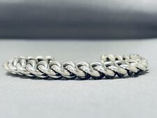 HAND BRAIDED VINTAGE NAVAJO STERLING SILVER WOVEN BRACELET picture