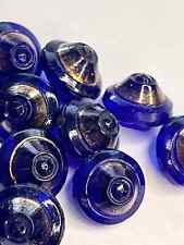 16 Matching button set small  Antique Blue glass buttons 3/8