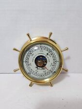 Vintage Airguide Nautical Brass Ship Wheel Barometer Compensated USA picture