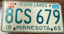 1965 1966 1967 Minnesota License Plate Tag Original 8CS 679 Land Of 10,000 Lakes picture