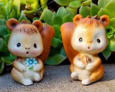 🐿️ VINTAGE 1950s Japan Anthropomorphic SQUIRREL SALT & PEPPER SHAKERS KITSCHY  picture