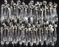 Lot of 41 Vintage Faceted Crystal U-Drop Prisms - Brass Pins - 3